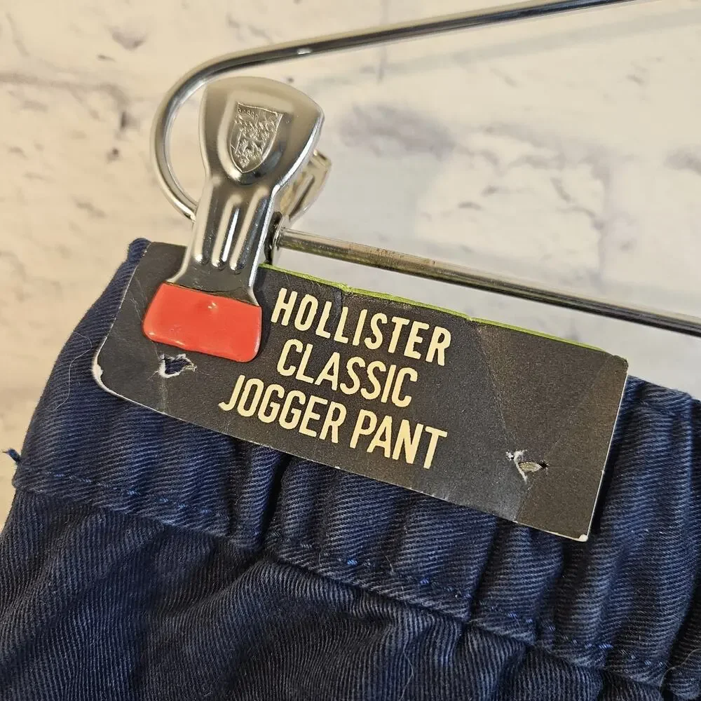 THE Original Vintage Hollister NWT Classic Blue Khaki HTF Jogger Jog Pant M
